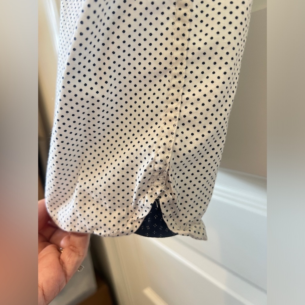 bruno Blue and White Casual Button Down Shirts - Picture 5 of 7
